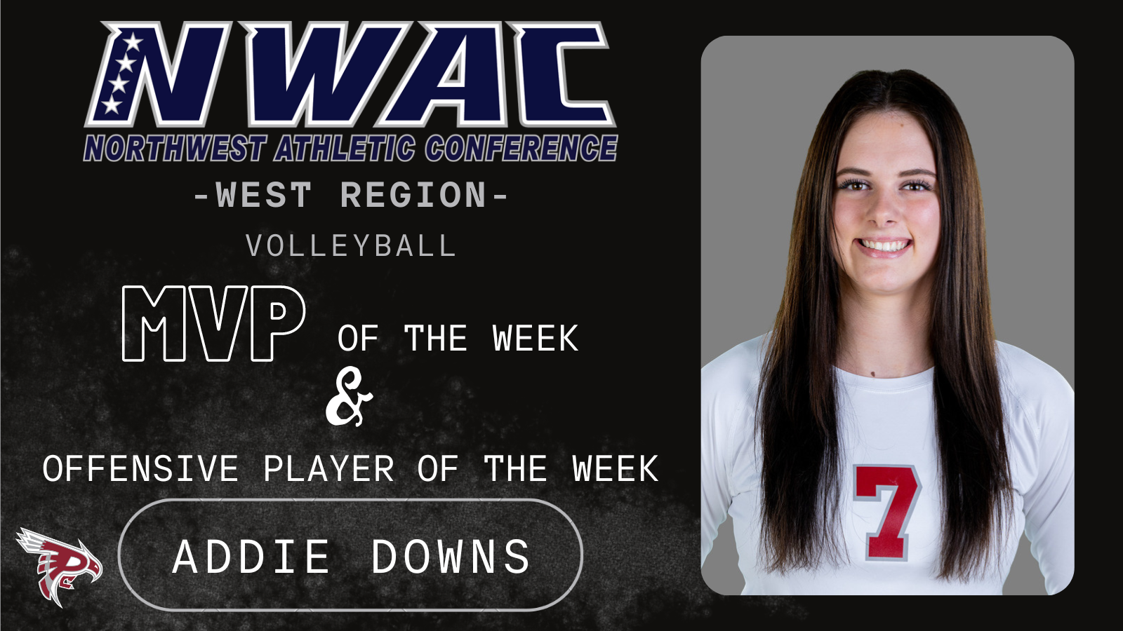 Downs named NWAC West Region MVP of the Week AND Offensive Player of the Week (10/4/22)